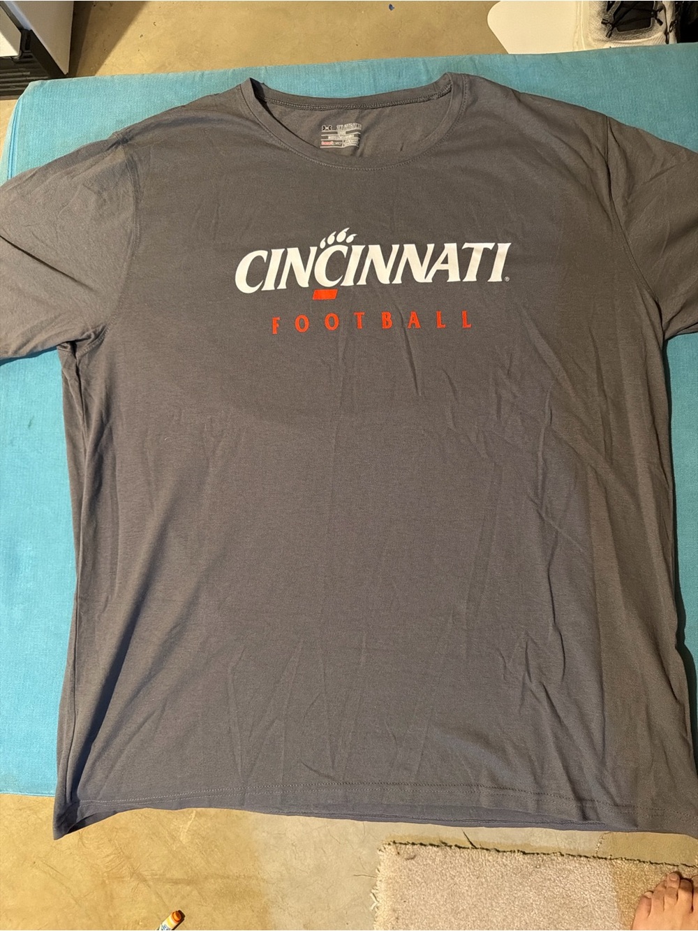 Under Armour Cincinnati Football Gray Tee